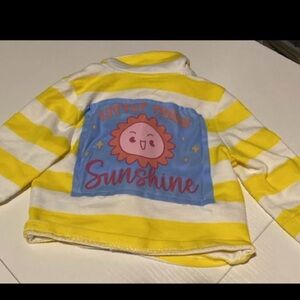 Hand designed baby girls Sunshine themed Yellow and White Striped jacket